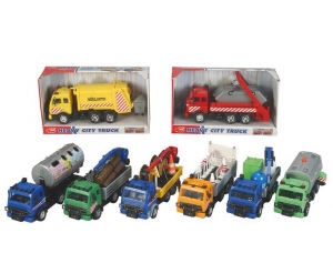Городская техника: бензовоз, грузовик с дровами, дорожные работы (Simba, 3414638)