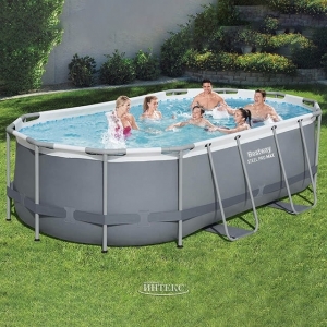 Каркасный бассейн Bestway Power Steel (ромб) 4.27 х 2.50 х 1.0 м ; артикул 56620
