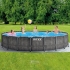 Каркасный бассейн INTEX Prism Frame Grey Wood Premium (круг) 5.49 х 1.22 м ; артикул 26744