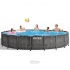 Каркасный бассейн INTEX Prism Frame Grey Wood Premium (круг) 5.49 х 1.22 м ; артикул 26744