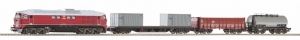 Стартовый набор с тепловозом Piko BR 130 CSD и 3-мя грузовыми вагонами, рельсы на подложке (97935)