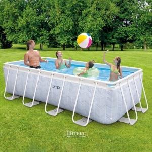 Каркасный бассейн 26780 Intex Chevron Prism Frame 400*200*100 см, картриджный фильтр, лестница