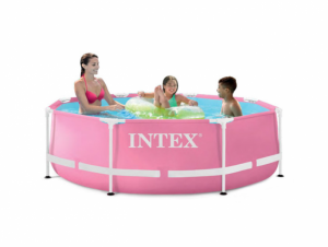 Каркасный бассейн Intex Metal Frame розовый, 2.44х0.76м, (28292)