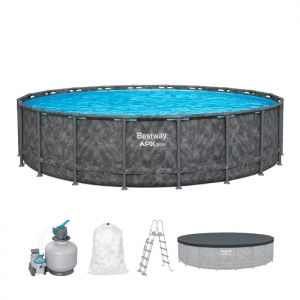Каркасный бассейн Bestway 561KE BW, 610х132см "APX 365", 32695л, песочный фильтр-насос, лестница, тент, полисферы