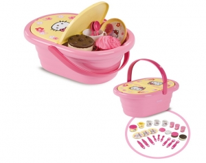Smoby Набор посудки в корзинке пикник Hello Kitty (24768)